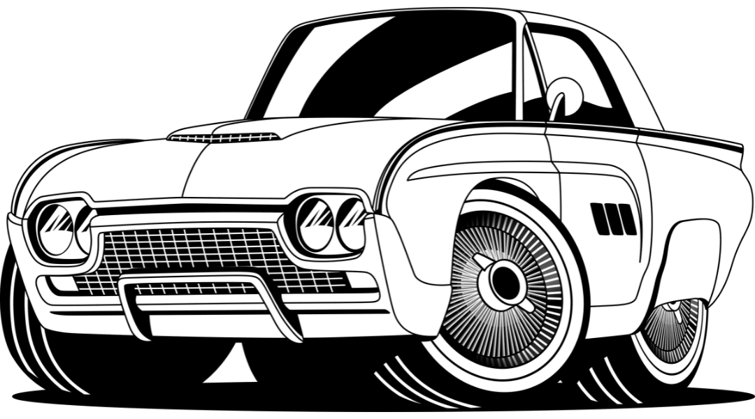 Line Art Baby Car Cartoon - Tuner Cartoons