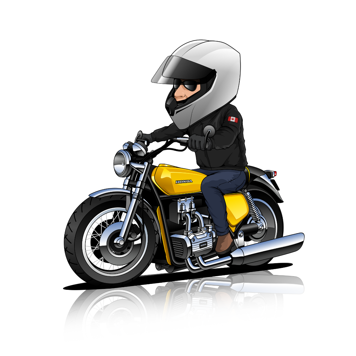 Baby Motorcycle Cartoon and Rider