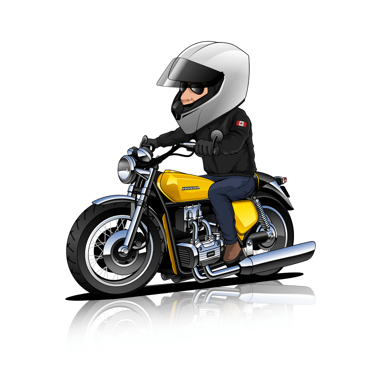 Baby Motorcycle Cartoon and Rider - Tuner Cartoons