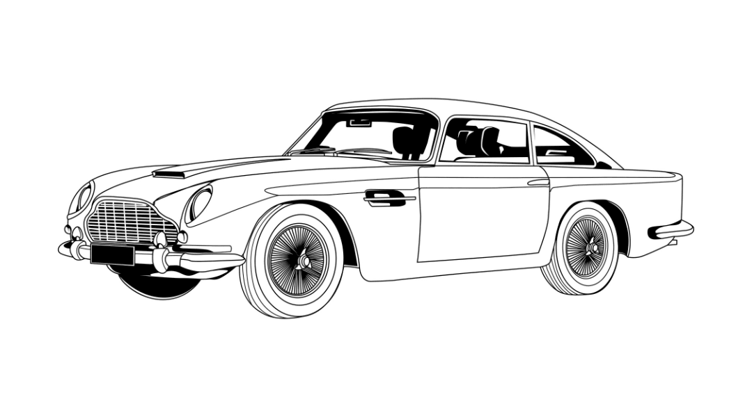 Line Art Custom Drawing Style Car Drawing - Tuner Cartoons
