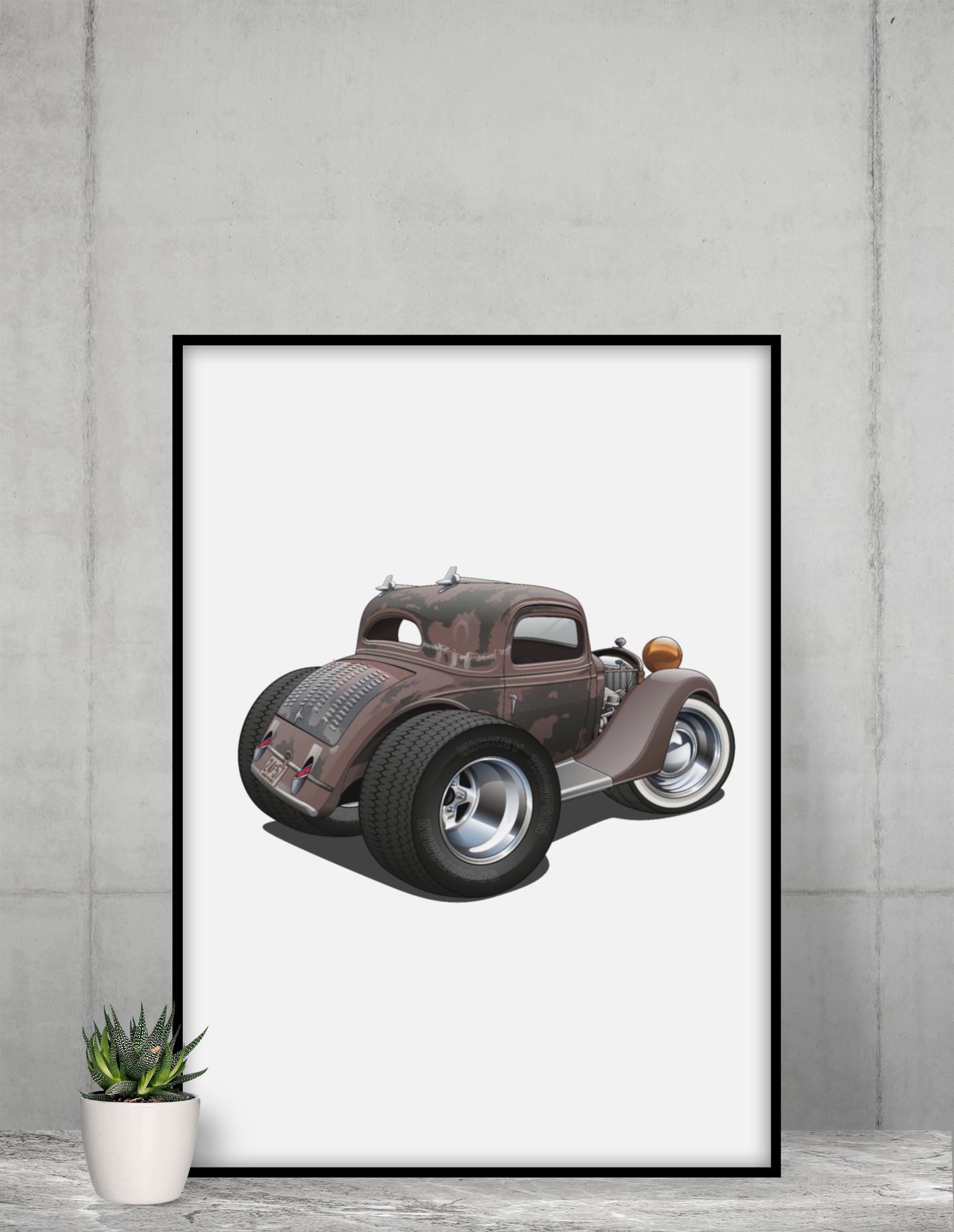 Custom Drawing + Framed Print Bundle (Metal Frame)