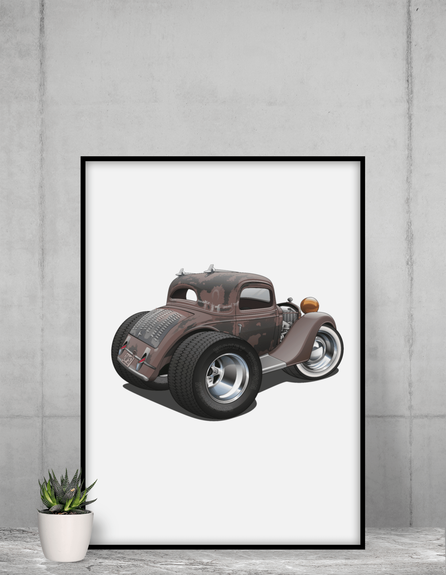 Custom Drawing + Framed Print Bundle (Metal Frame) - Tuner Cartoons