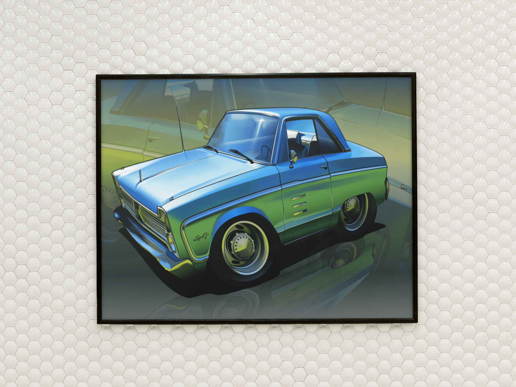 Custom Drawing + Framed Print Bundle (Metal Frame) - Tuner Cartoons