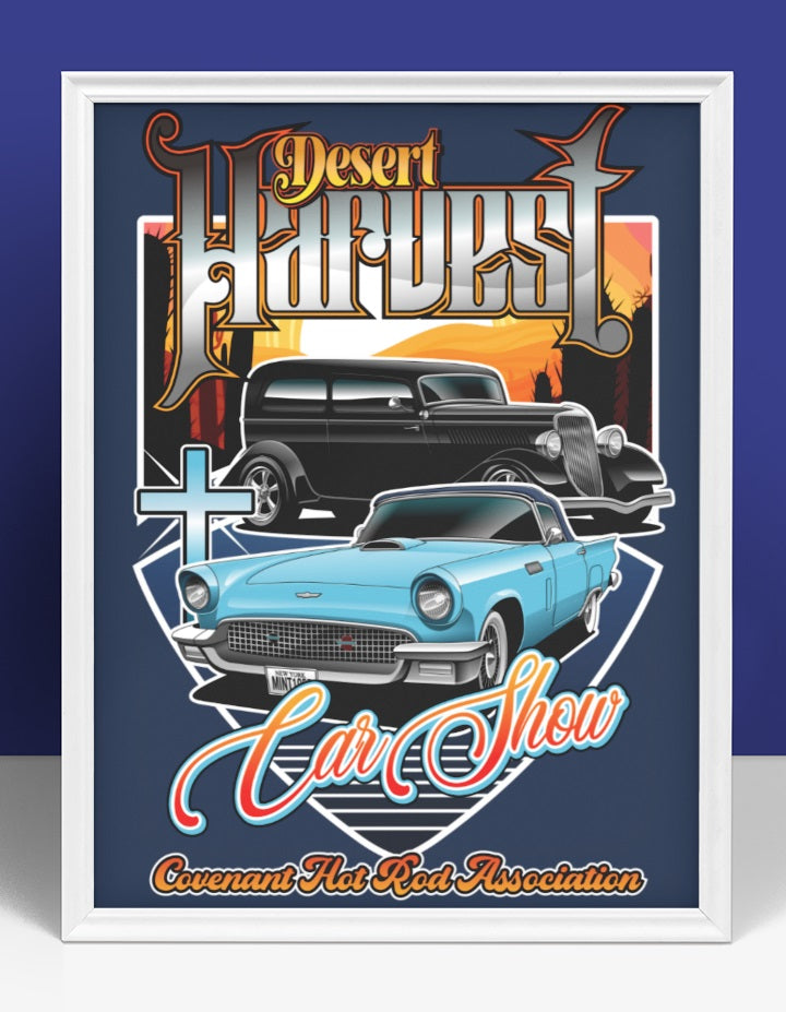 Framed Show Boards with Your Vehicle in Cartoon Style