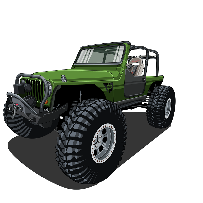 Custom Drawing Style Small Truck Drawing - Tuner Cartoons