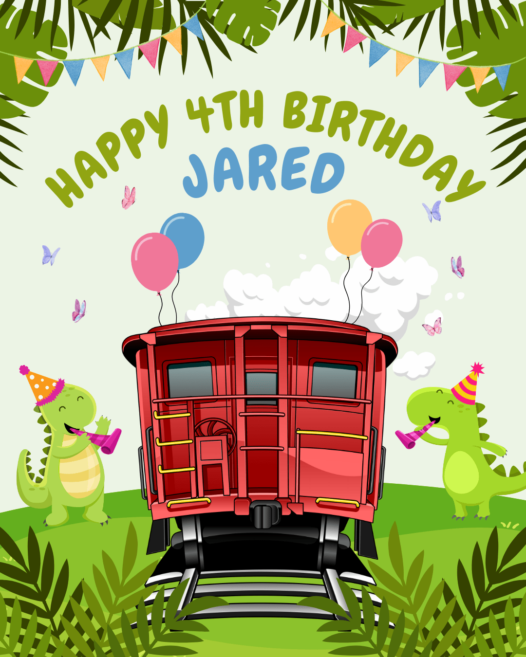 Tuner Cartoon Design Templates - Kids Birthday (Train Theme) - Tuner Cartoons