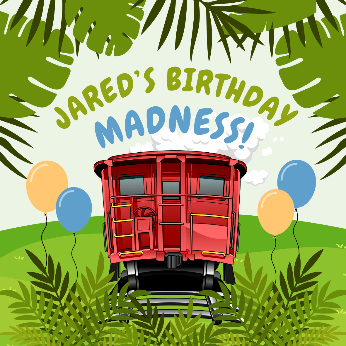 Tuner Cartoon Design Templates - Kids Birthday (Train Theme) - Tuner Cartoons