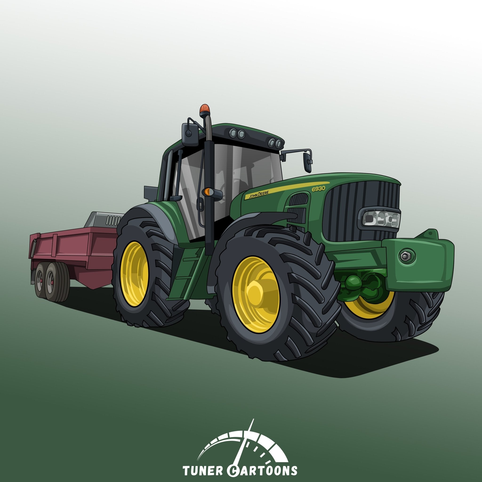 Custom Drawing Style Agricultural Machines - Tuner Cartoons