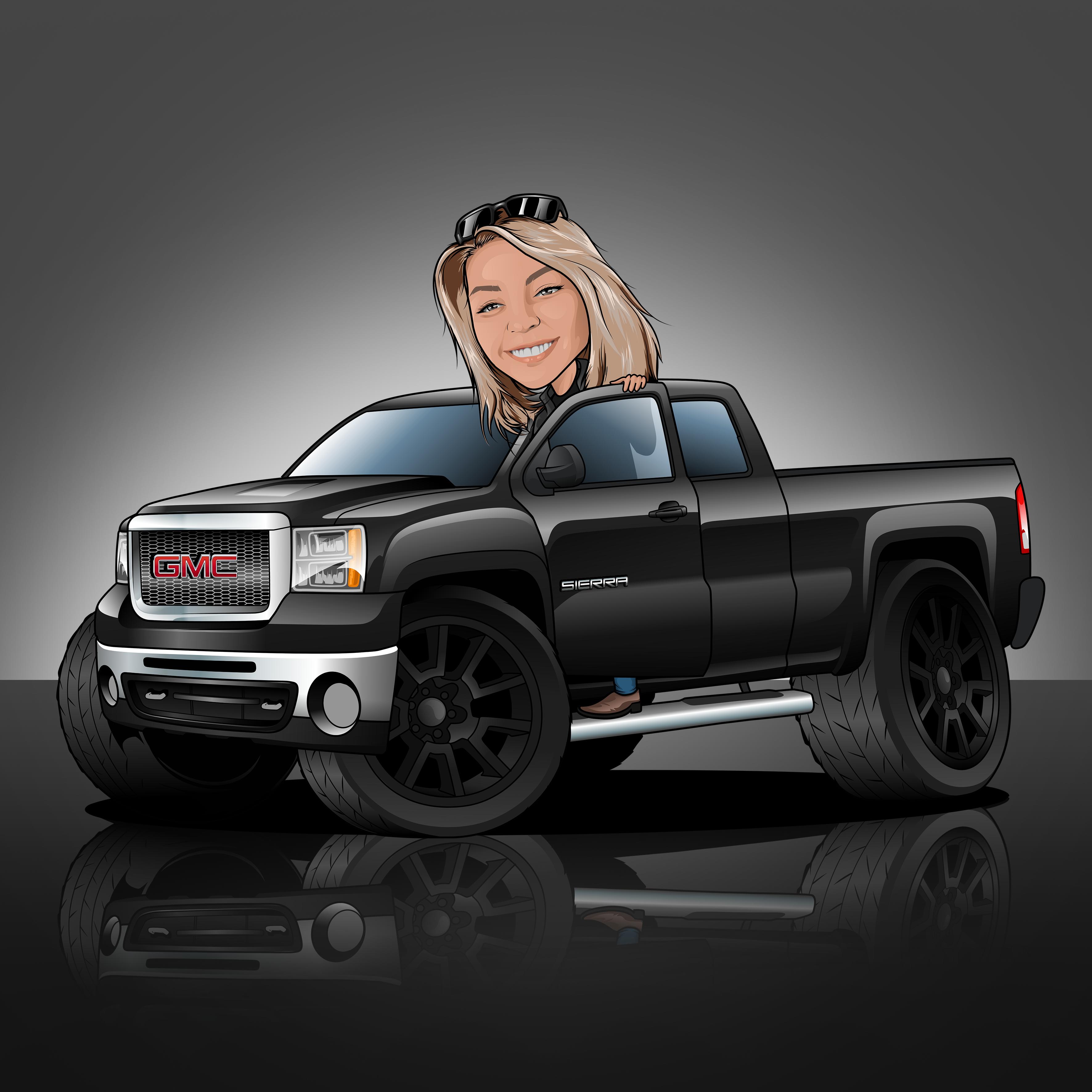 Baby Car Cartoon With Custom Character