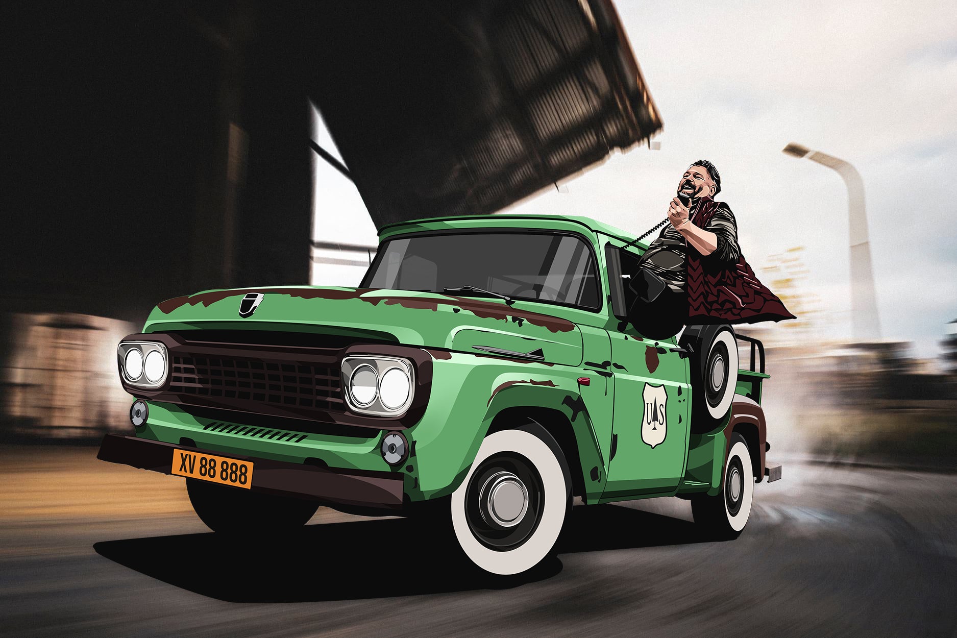 Custom Drawing Style Car and Character Drawing