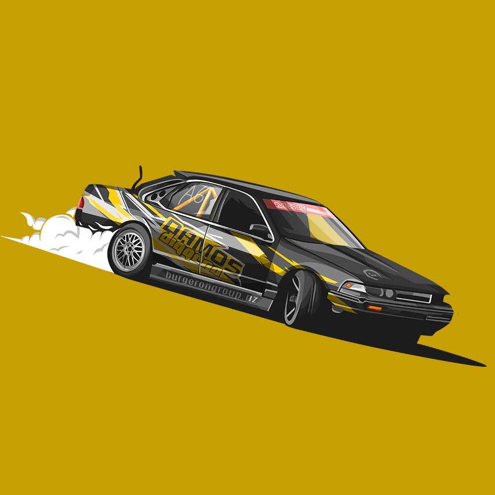 Custom Drawing Style Race Car - Tuner Cartoons