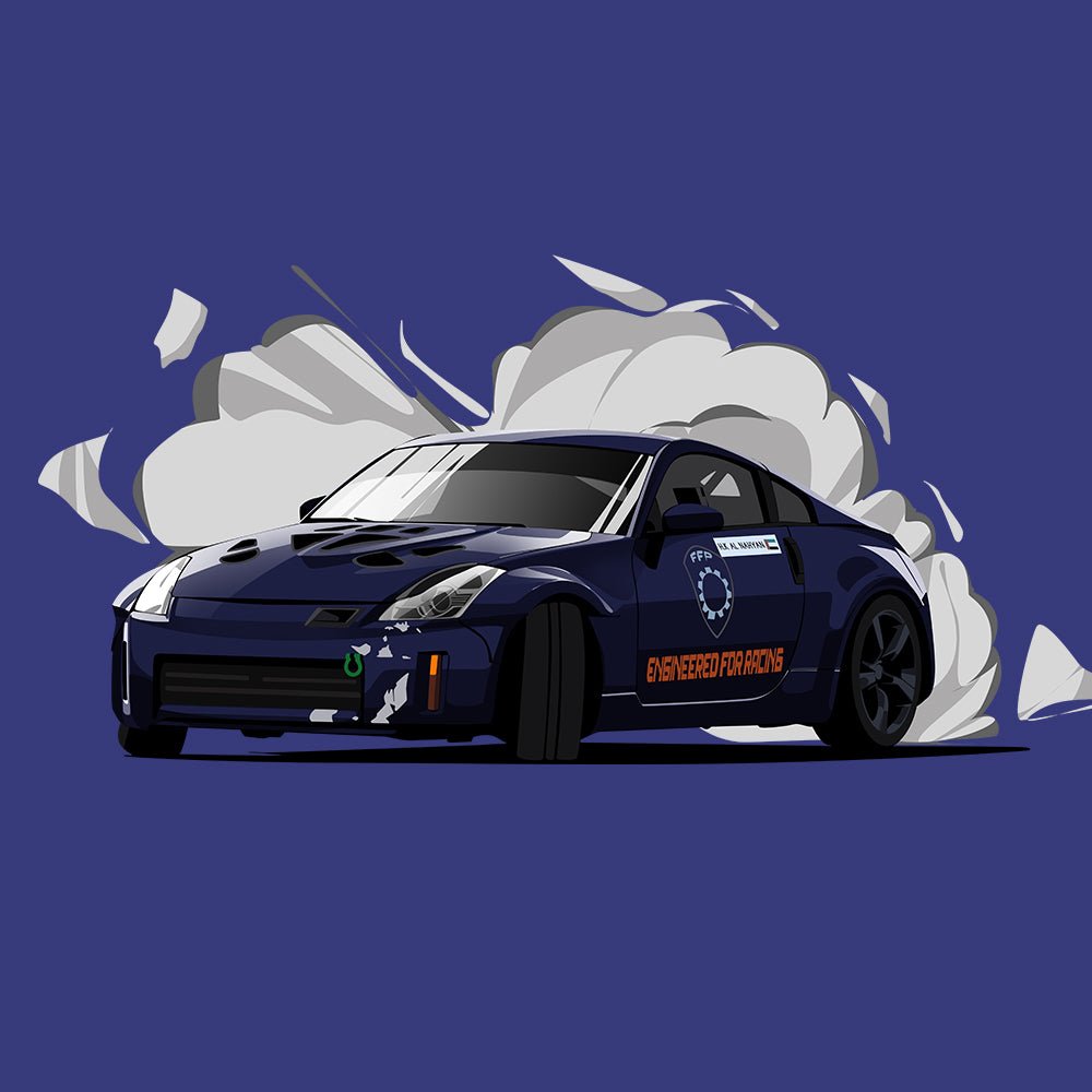 Custom Drawing Style Car Drawing - Tuner Cartoons
