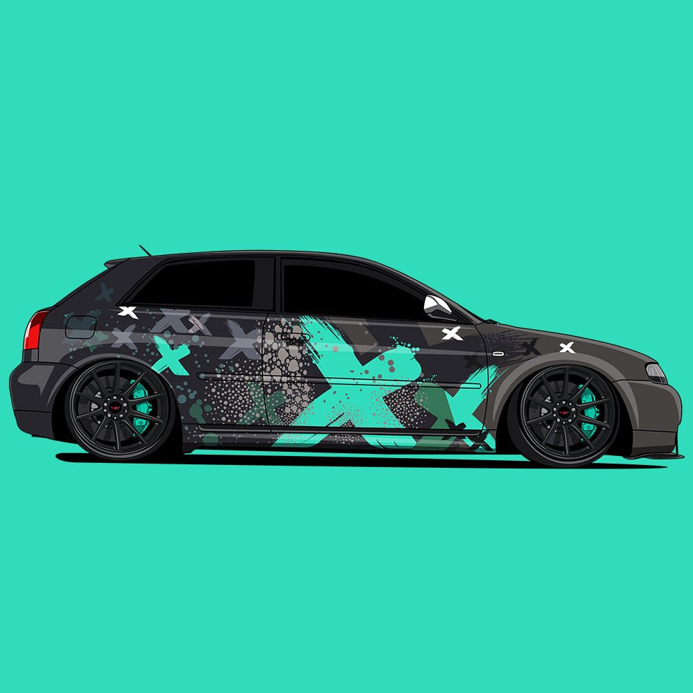 Custom Drawing Style Car Drawing - Tuner Cartoons