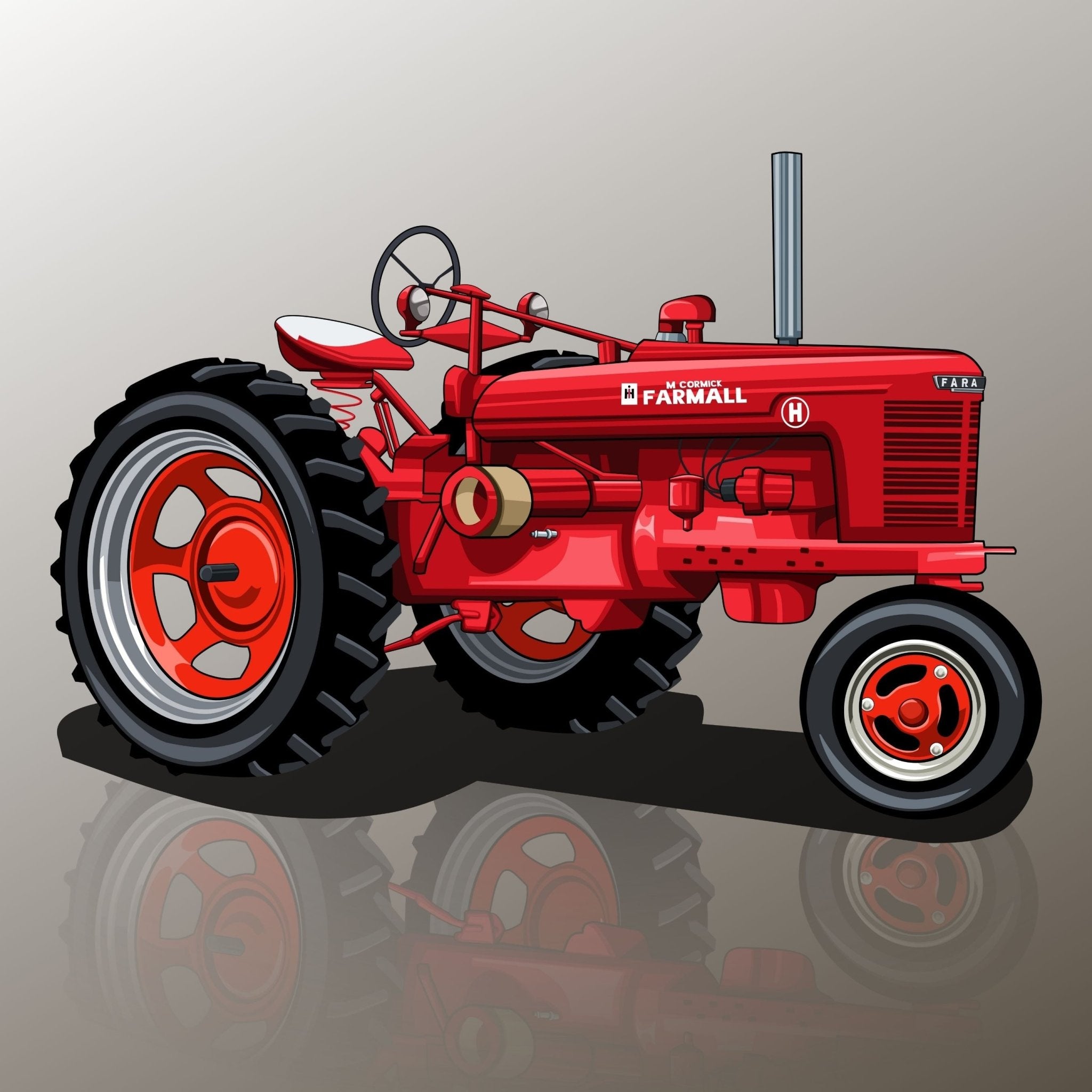 Custom Drawing Style Agricultural Machines - Tuner Cartoons