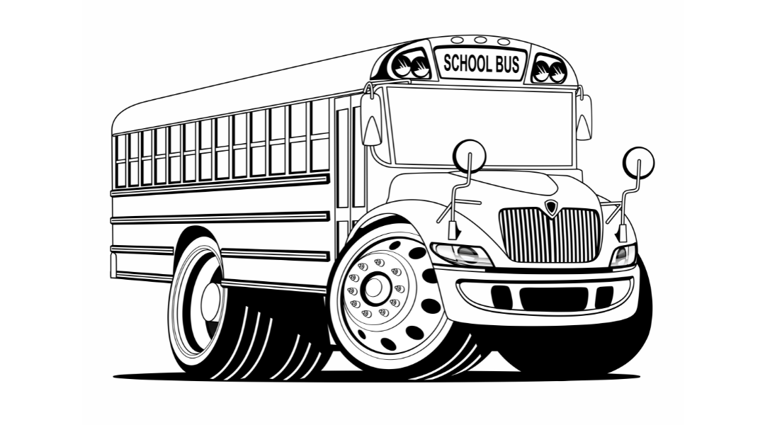 Line Art Baby Truck Cartoon