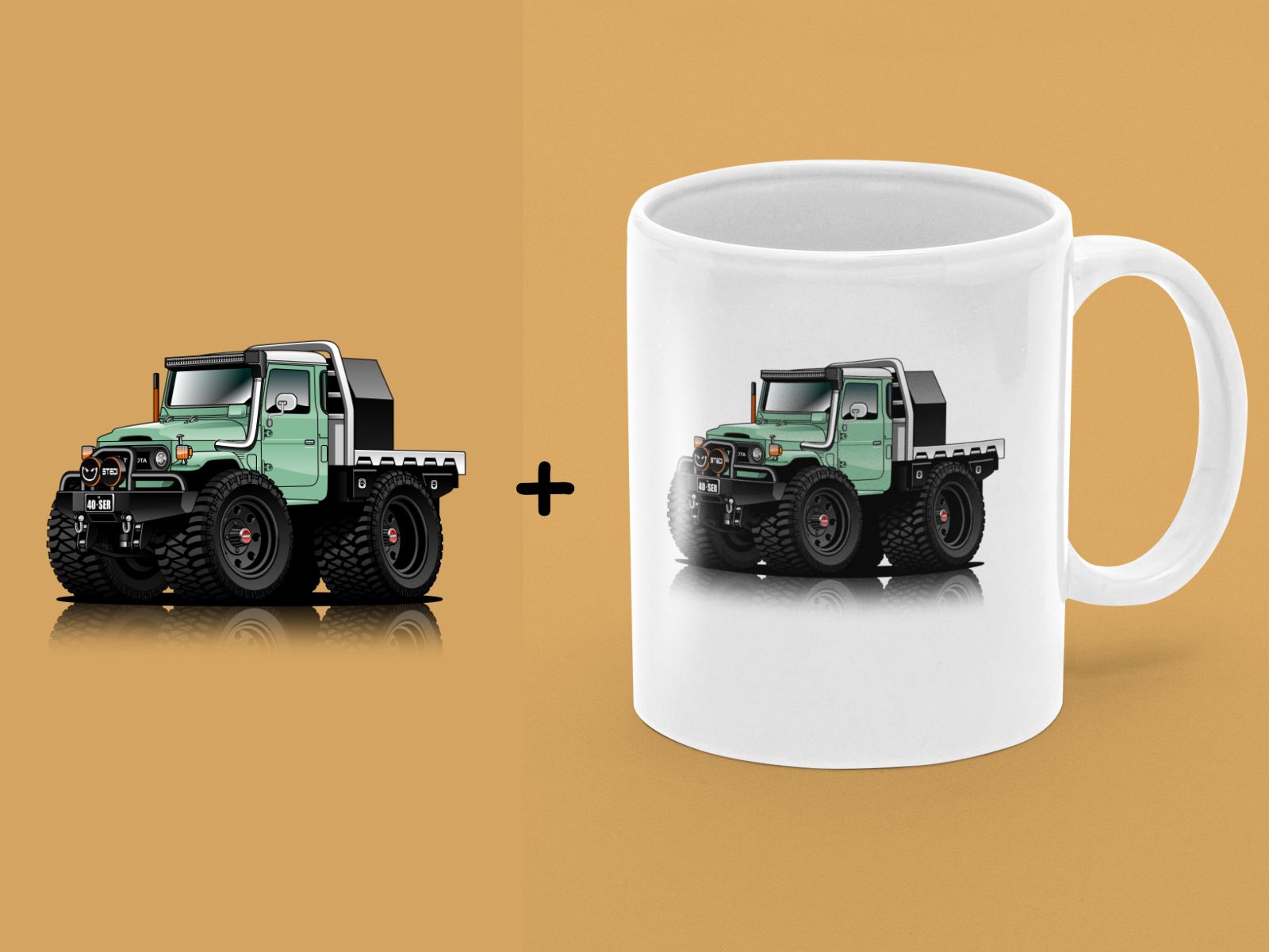 Cartoonish Drawing and Custom Mug Show Package