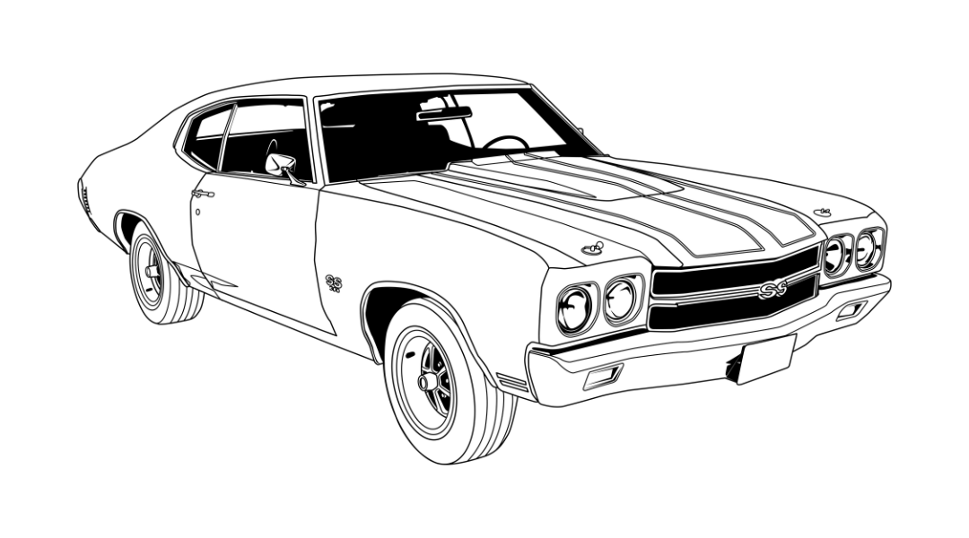 Line Art Custom Drawing Style Car Drawing