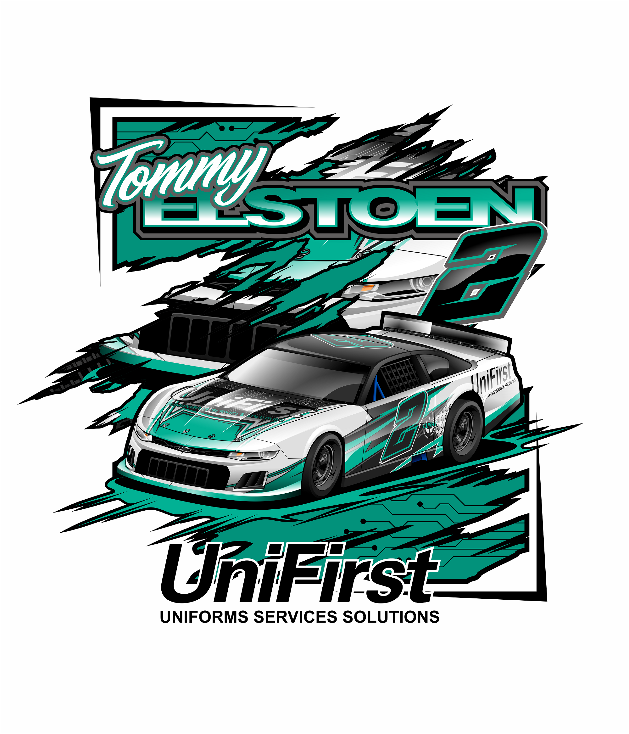 Ready-to-Print Race Shirt and Car Club Shirt and Hoodie Designs