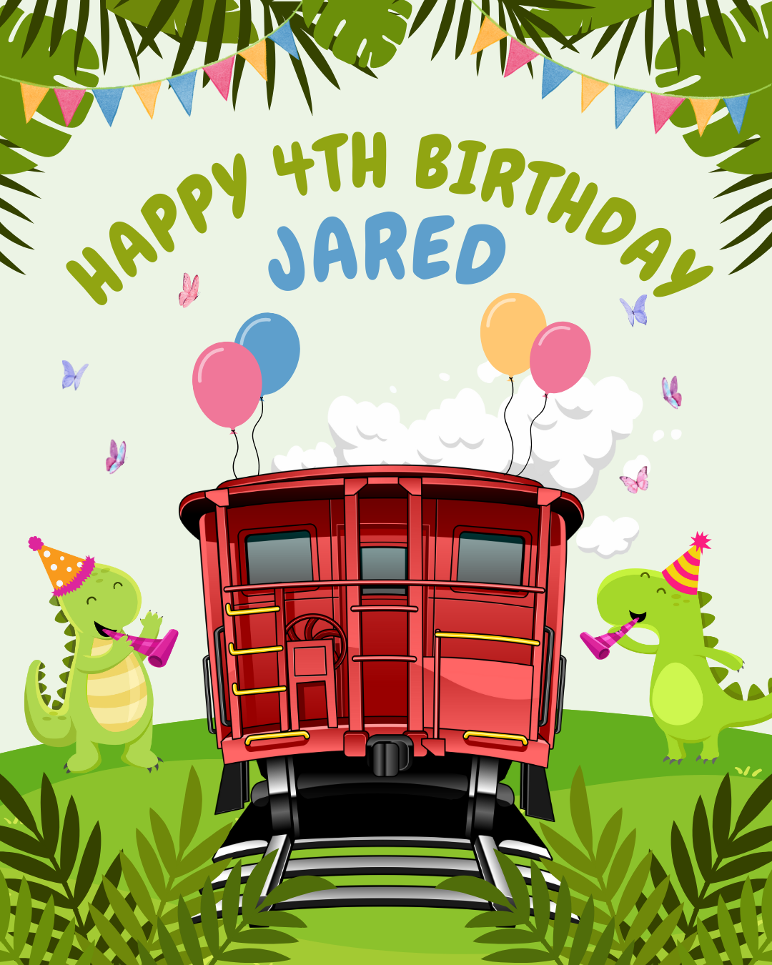 Tuner Cartoon Design Templates - Kids Birthday (Train Theme)