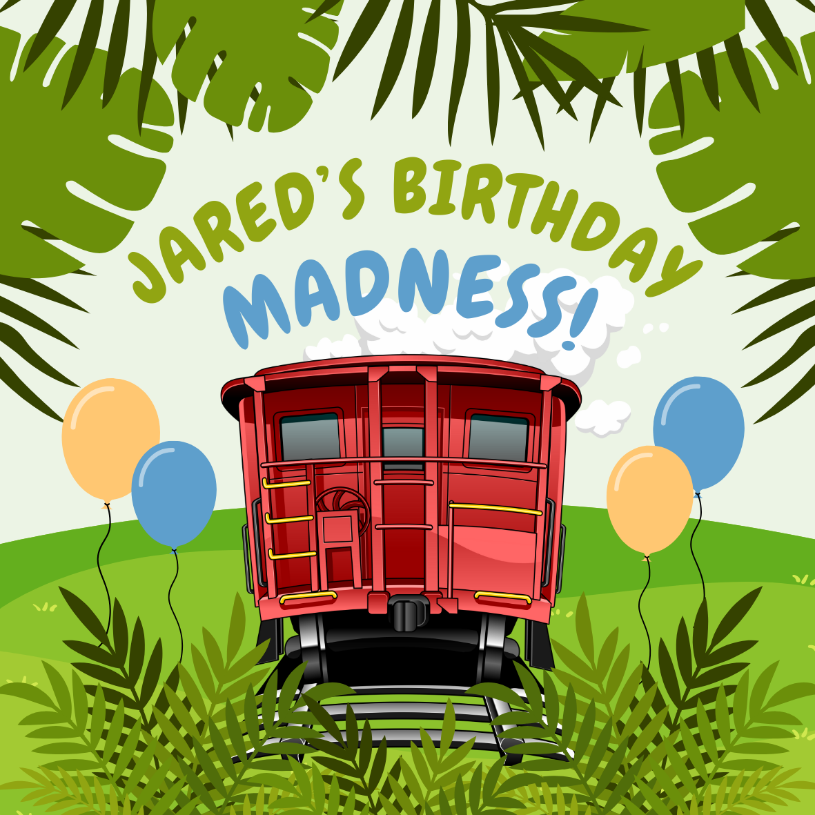 Tuner Cartoon Design Templates - Kids Birthday (Train Theme)