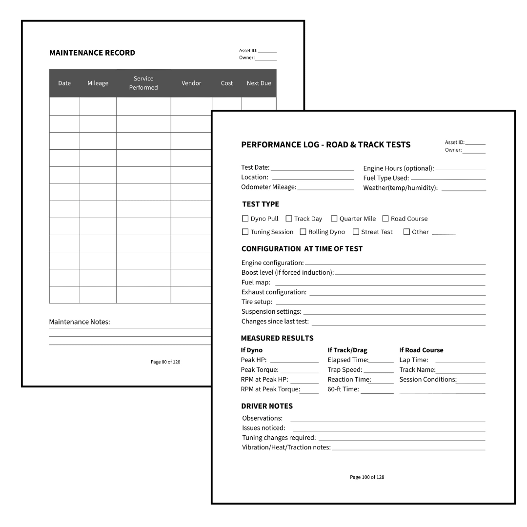 The Build Journal - A Comprehensive Logbook for Builds and Restorations - Tuner Cartoons