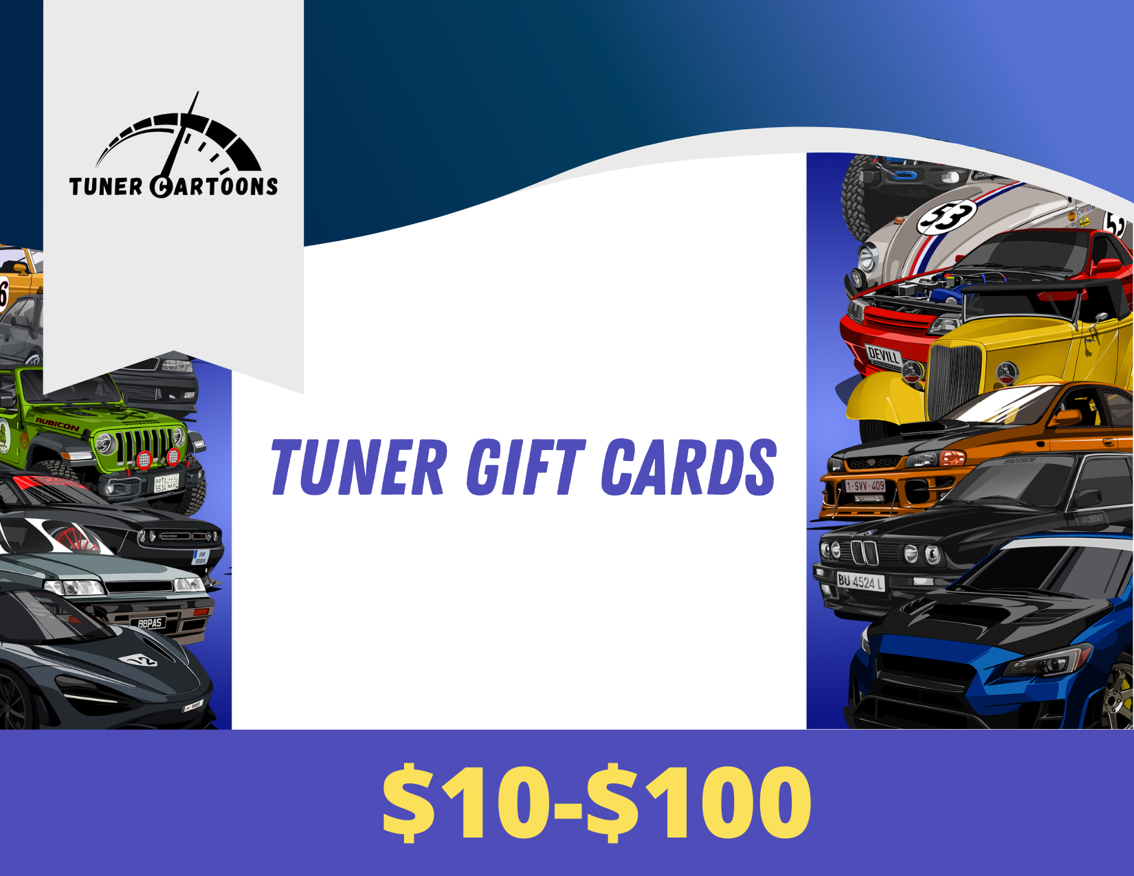 Tuner Cartoon Gift Cards