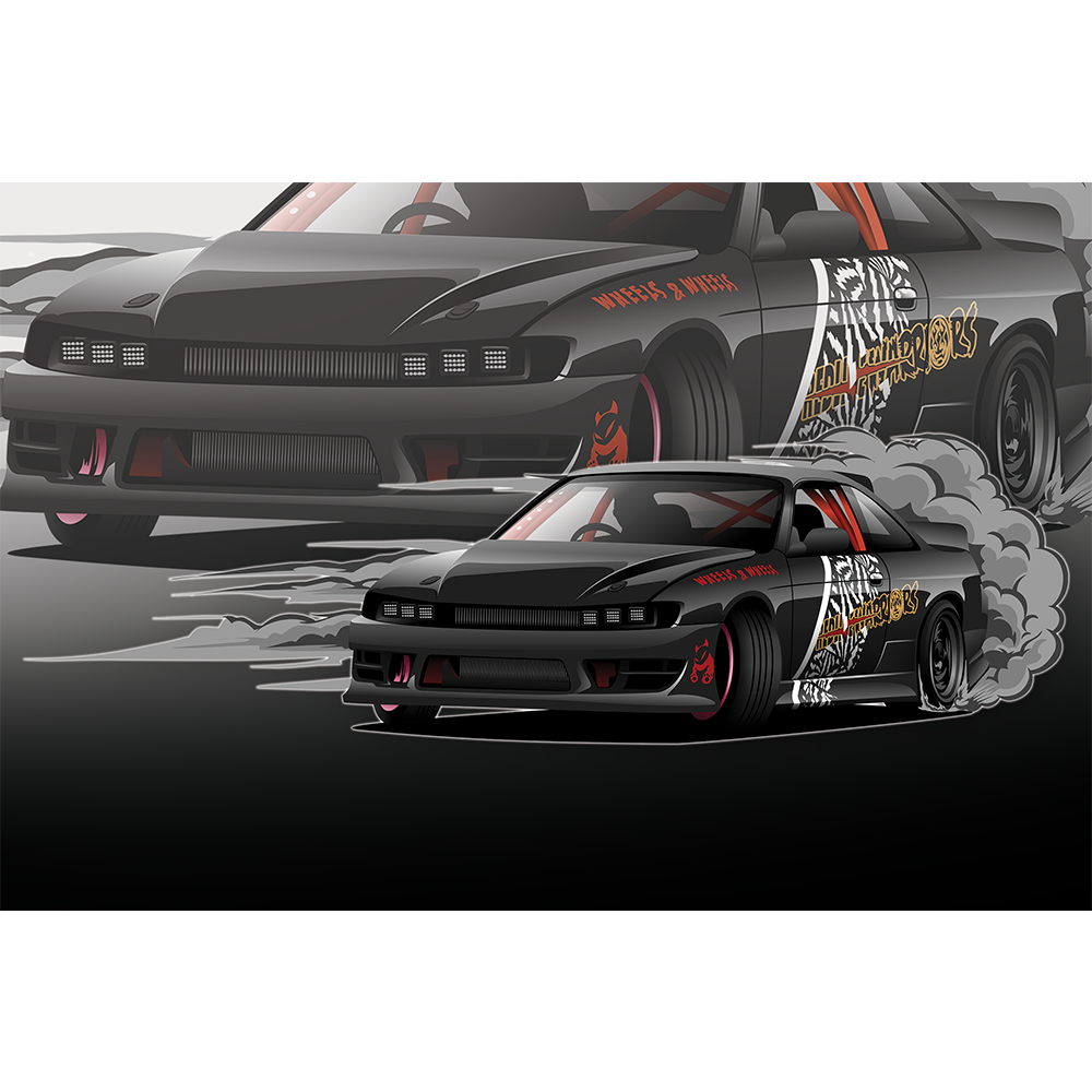 Custom Drawing Style Car with Action Drawing