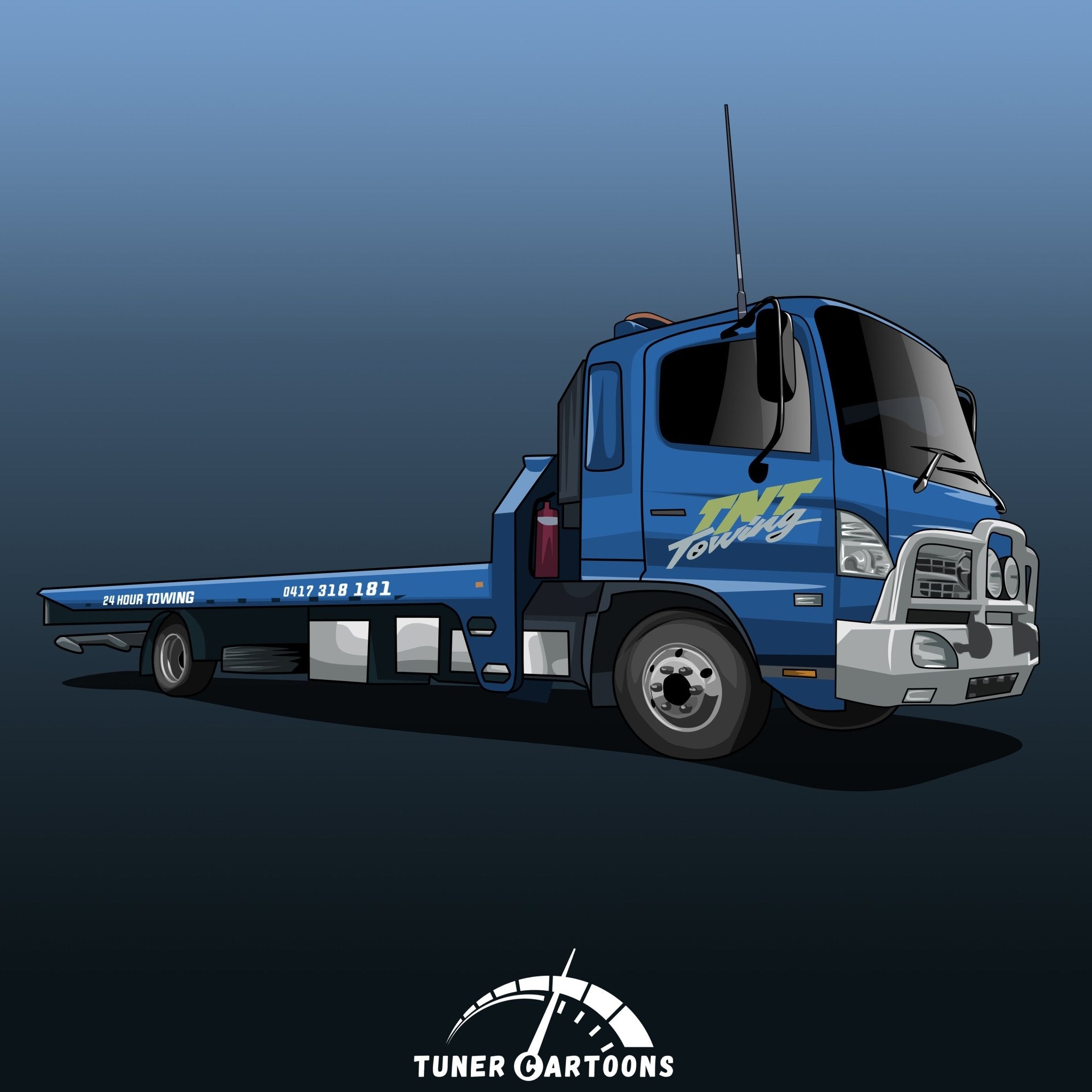 Custom Drawing Style Large Truck Drawing - Tuner Cartoons