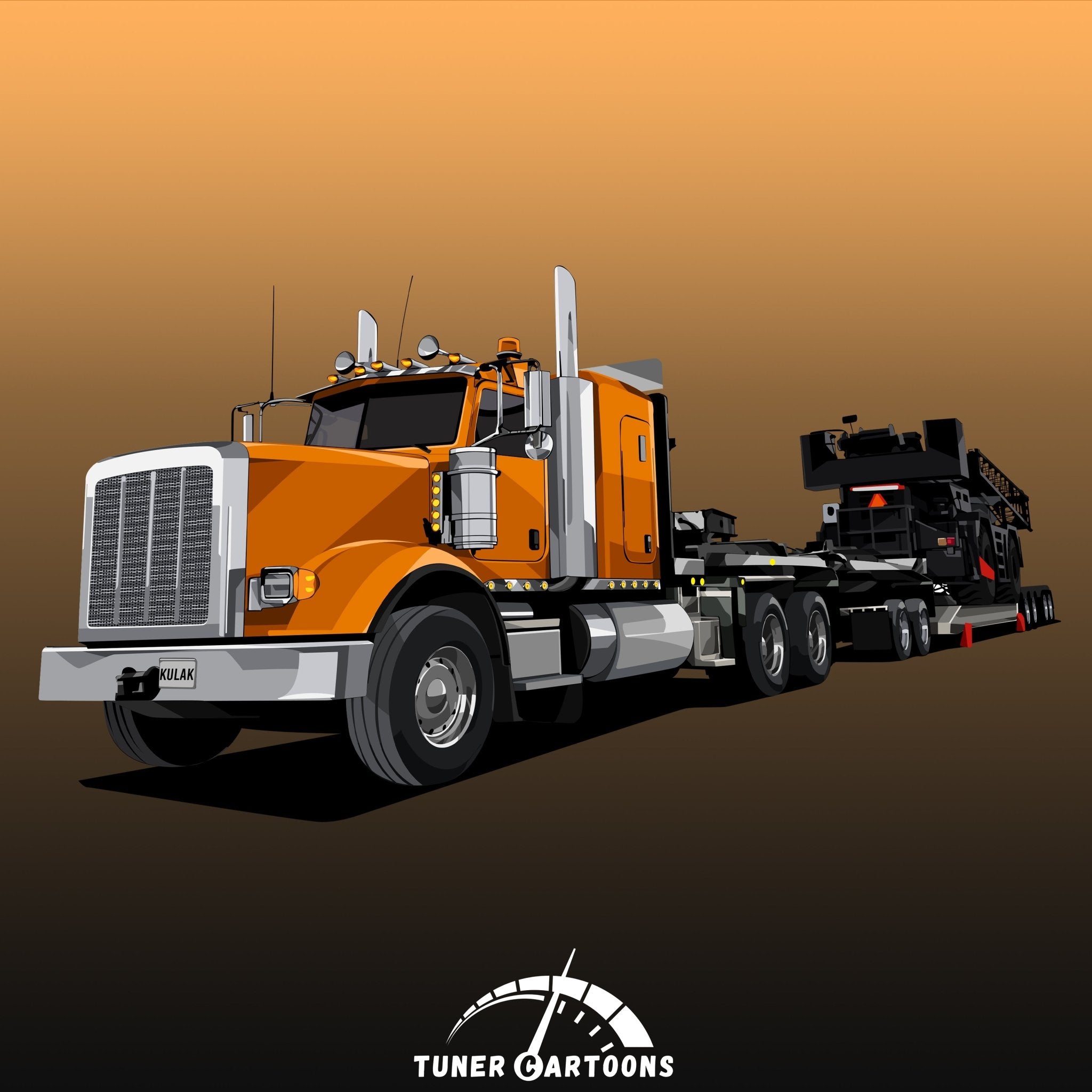 Custom Drawing Style Large Truck Drawing - Tuner Cartoons