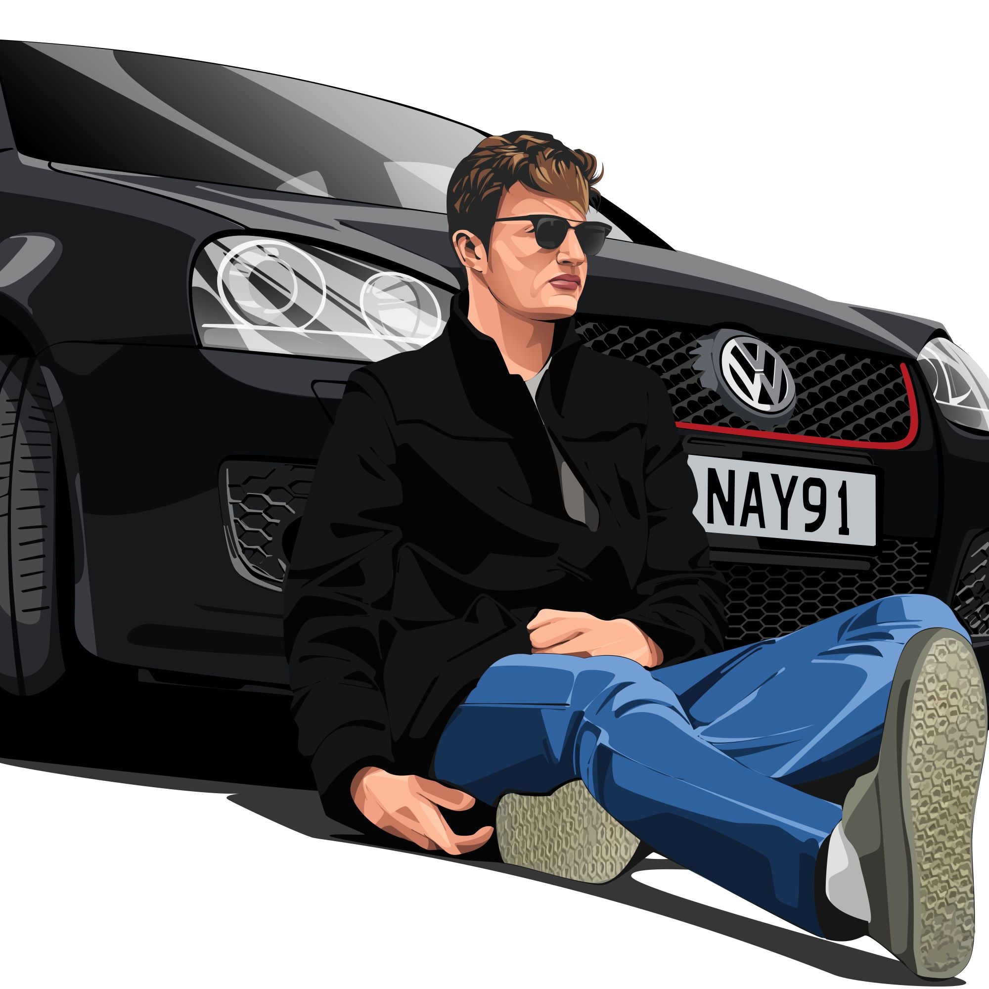 Custom Drawing Style Car and Character Drawing