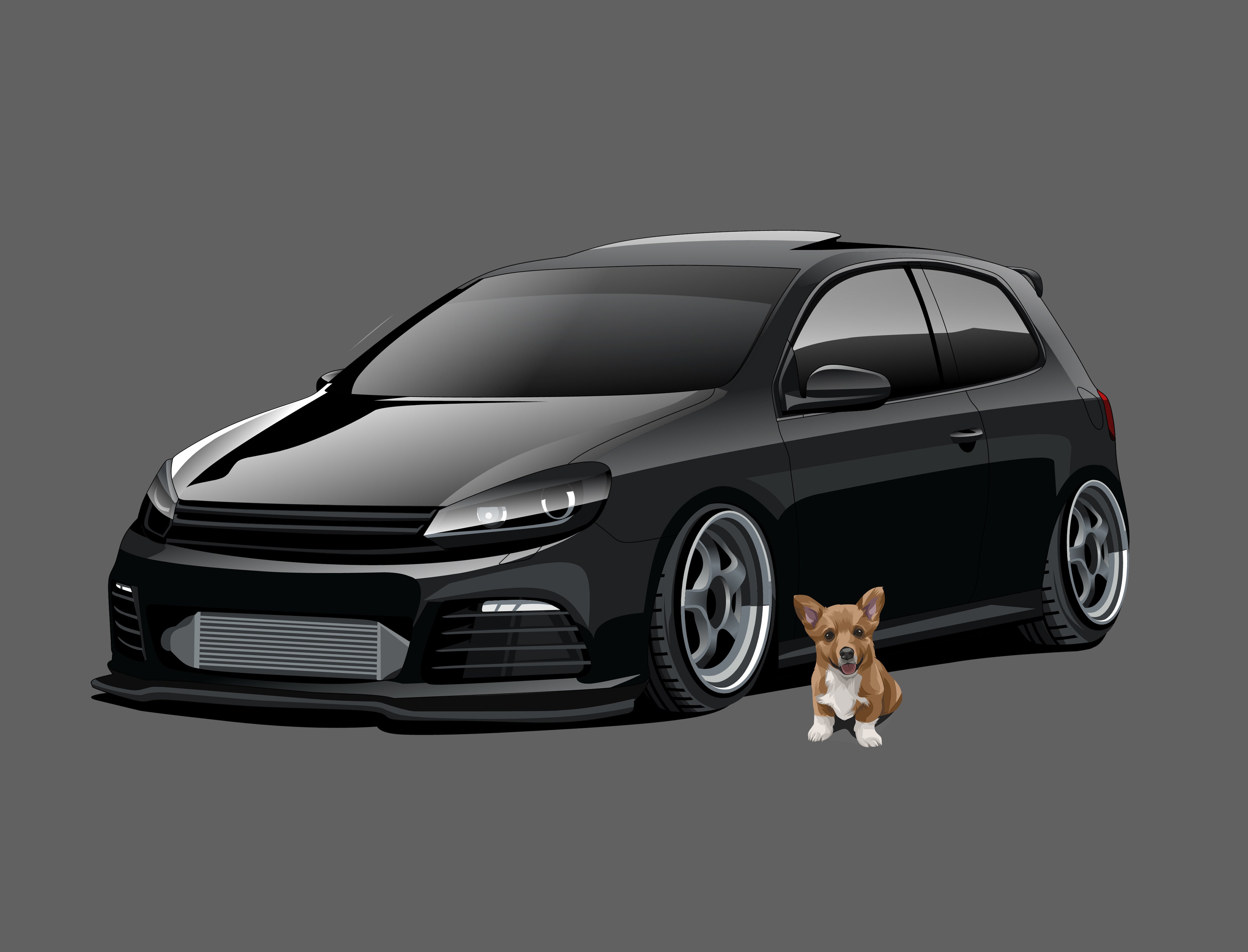 Custom Drawing Style Car and Character Drawing